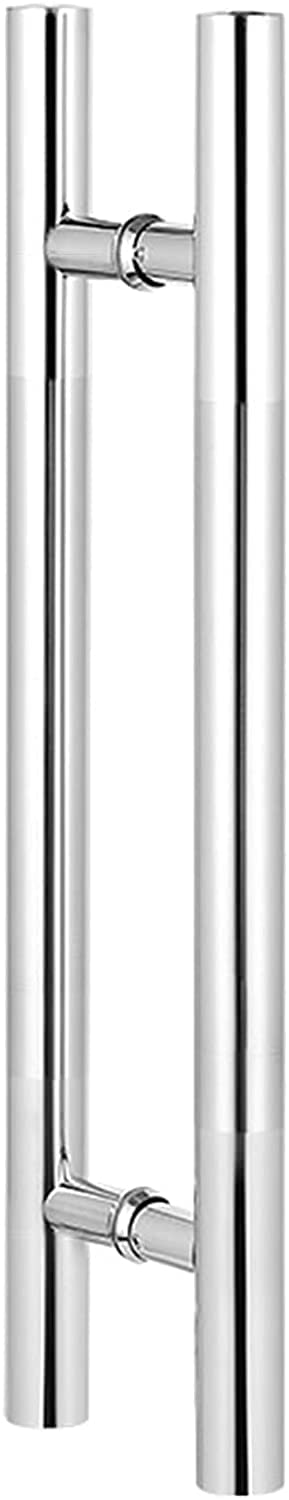 Poignée de porte en métal argenté 60 cm au design moderne et épuré