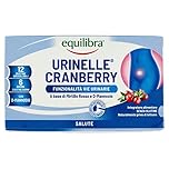 equilibra Integratori Alimentari, Urinelle Cranberry, Integratore Per La Funzionalità Delle Vie Urinarie, Drenante, Con Mirtillo Rosso, Con D-Mannosio, Senza Glutine, 12 Bustine Orosolubili