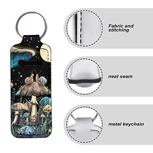 Suhoaziia Mushroom Chapstick Holder Keychain, Neoprene Lip Gloss Tube Holder For Lipstick Chapstick Lip Balm #TOP5