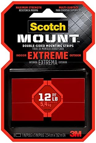 Scotch-Mount Extreme Double-Sided Mounting Strips, 8 Strips per Pack