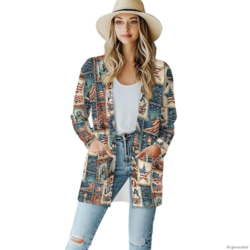 Image of Cardigan Sweaters for Women Long Sleeve Cardigan Soft Drape Open Front Fall Dusters V-Neck Jackets Dressy Loose Coat