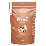 Nutri + Proteína vegana en Polvo Tiramisu 1 kg - Proteína a Base de Plantas - 3k Protein Powder - Mezcla de Proteínas sin Leche y sin Lactosa 1000g