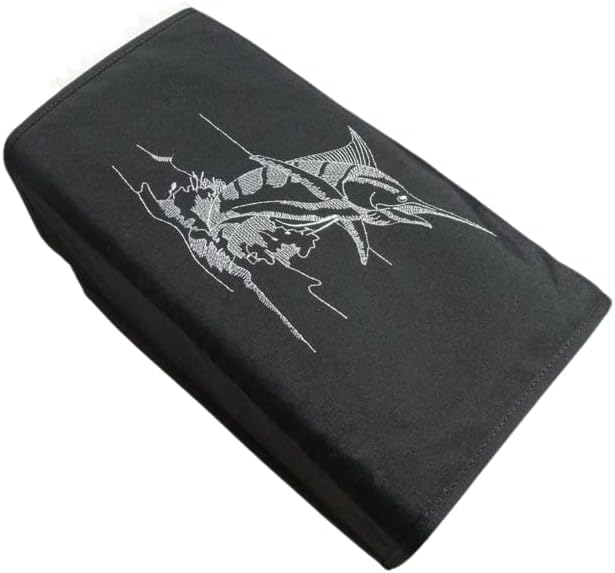 Custom Embroidered Blue Marlin Canvas Boarding Mat for Boat Gunwale