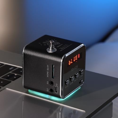 Altavoz de aleación de aluminio con acabado retro inalámbrico de diseño compacto negro 7