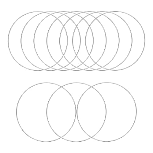 Image of Pocoxll 10 Pcs 2 Inch Metal Hoops for Crafts, Dream Catcher Rings, Wire Wreath Frame Floral Hoop Rings for Wedding Wreath Decor and DIY Wall Hanging Crafts(Silver)
