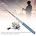 Fishing Rod and Reel Combos, Pocket Fishing Pole with Reel Wheel Retractable Aluminum Alloy for Sea Rock Stream River Boat Raft Ice Fishing (Blue)
