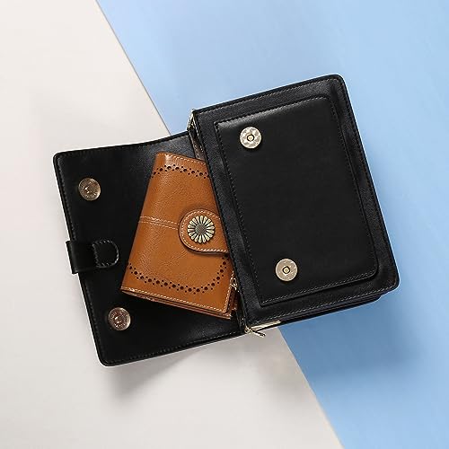 Image of SENDEFN Small Womens Wallet Leather Bifold Card Holder RFID Blocking with Zipper Coin Pocket
