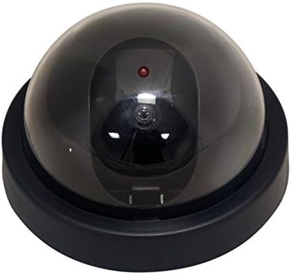 Rheme Fake Dummy CCTV Security Camera Flashing LED Indoor Outdoor Dome (Black)