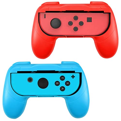 2 StüCke Switch Grip Grip Kompatibel Mit Switch Griff Halterung Gaming Controller Grips Kompatibel Mit Switch Griffhalter Kompatibel Mit Switch Universalgriff FüR Switch Controller, Rot Und Blau Cover