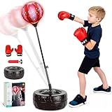 Verstellbarer Boxsack mit Ständer und Boxhandschuhen, 33-53 Zoll