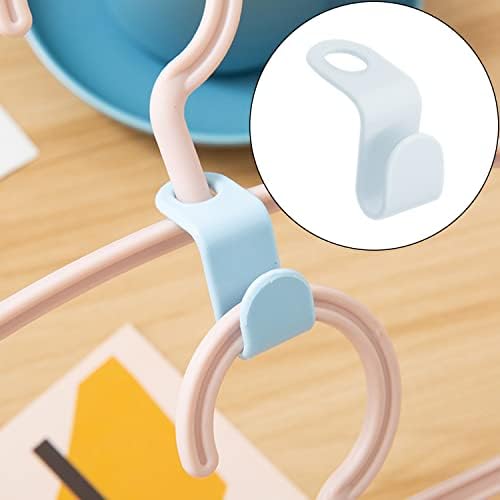 Casoter Clothes Hanger Connector Hooks, Blue Plastic Clothes-Rack Hook Coat Hanger Extender Closet Organizer for Wardrobe Space-Saving, 20 Pack