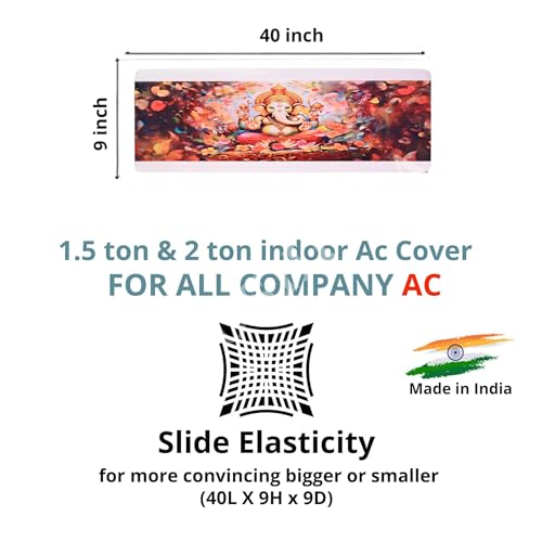 Image of Printed Split Ac Cover Combo Indoor Unit For 1.5 Ton Capacity AC, Inner Unit Ac Cover, All Weather Cover /Attractive Digital Prints /Dustproof /Water Resistant