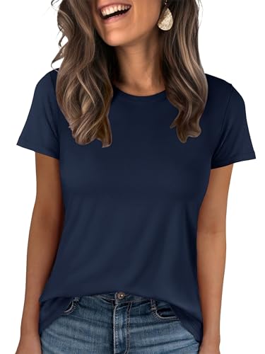 ANRABESS Women Short Sleeve Tops Summer Basic Tee Wrinkle-Free Trendy Cute T Shirts 2026 Spring...