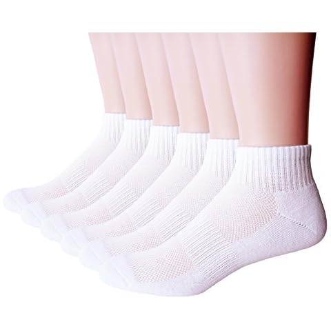 Trainer Socks Men Cushioned Sports Socks Ankle Cotton Breathable Low Cut Athletic Socks 6 Pairs Cover