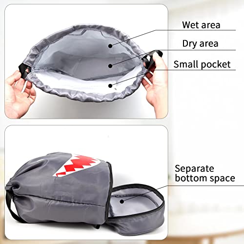 Cute beach bag,Drawstring Sport bag,beach backpack,Dry wet separation backpack, Suitable for swim, travel, camp, beach, dance (Pink)2