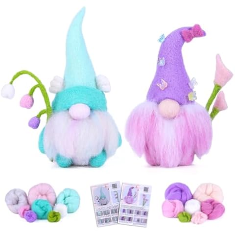 Hssugi Needle Felting Kit, 2PCS Needle Felting Starter Kit for Beginners Adult, Christmas Needle Felting Supplies with Basic Felt Tools, Felting Wool Instructions for DIY Crafts Birthday Present Cover