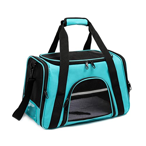 Pet-CarrierDog-Carrier-Cat-Carrier-Airline-ApprovedCollapsible-Soft-Sided-TSA-Approved-Pet-Carrier-for-Medium-and-Small-Cats-Puppies-Up-to-15-Lbs-Cat-Travel-CarrierMedium-Blue