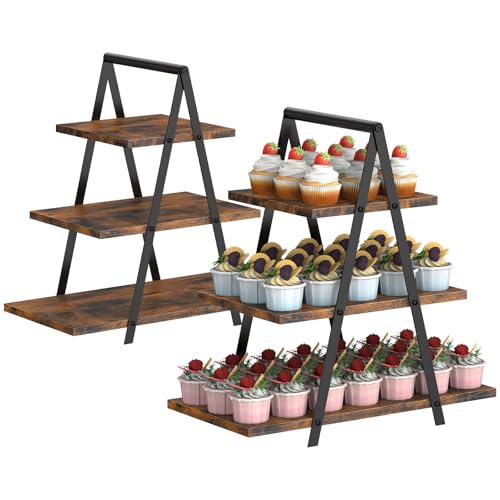 Nandae 2 PACK Etagere 3 Etagen Cupcake Ständer aus Holz & Eisen -...