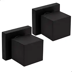 Kit 2 Acabamento Registro Preto Banheiro Quadrado SOFTINOX em Metal Inox Registro Padrão Deca Preto Fosco —1/4 de Volta ou Convencional, Acabamento Registro Decs para Banheiro Lavabo