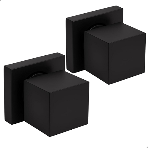 Kit 2 Acabamento Registro Preto Banheiro Quadrado SOFTINOX em Metal Inox Registro Padrão Deca Preto Fosco —1/4 de Volta ou Convencional, Acabamento Registro Decs para Banheiro Lavabo