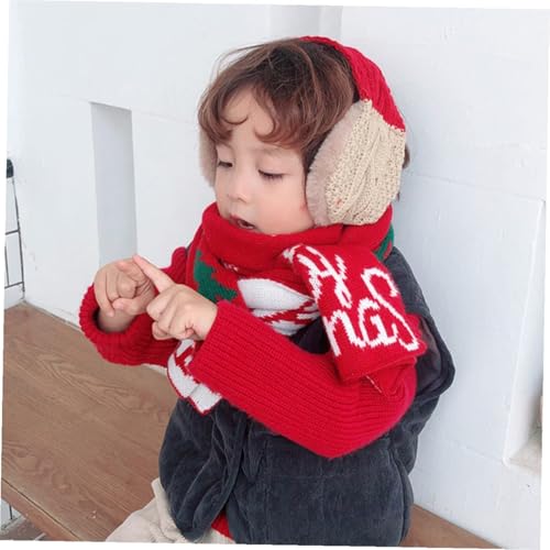 Bufanda navideña y orejeras rojas y verdes para paseos y eventos de invierno 3