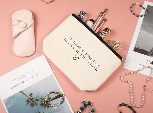 ZVMIS It Takes A Long Time To Grow An Old Friend-Best Friend Bff Friendship keepsake for Best Friends Thank You Gift for Bestie Soul Sisters-Friendship item-Makeup Bag,Cosmetic Pouch,Travel Case