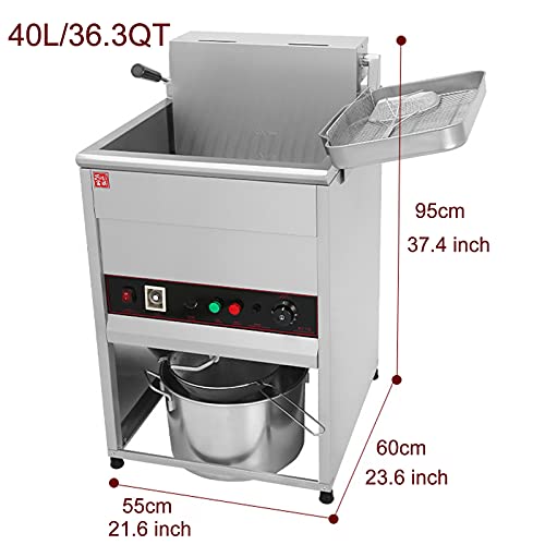 CFYP Vertikale elektrische Fritteuse für den Außenbereich, 40 l große Fritteusen, tragbare Fritteuse mit Tablett und… – Bild 3
