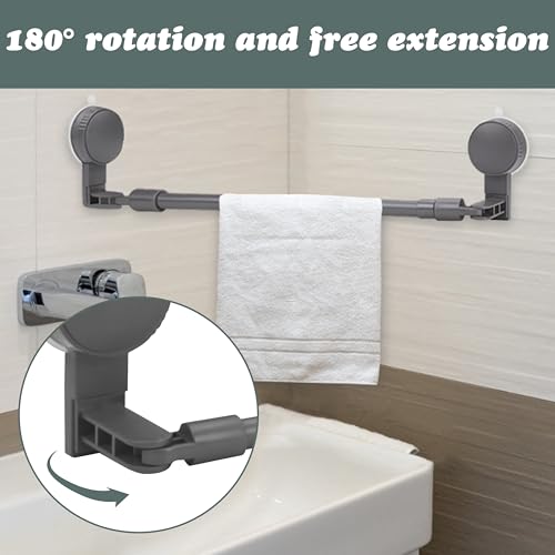 Support mural rétractable Huakaile pour accrocher les serviettes de bain et torchons - 5