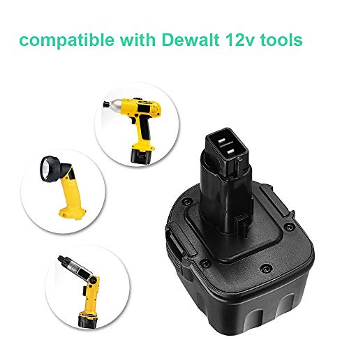 2 Pack 3.6Ah Ni-MH for Dewalt 12v Battery XRP DW9071 DW9072 DC9071 DE9037 DE9071 DE9072 DE9074 DE9075 Replacement for Dewalt 12 Volt Battery Cordless Power Tool