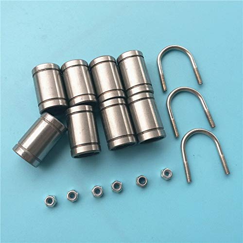 Lysee 3D Printer Parts & Accessories - 10PCS Linear Bearings LM8UU + 3PCS Stainless Steel U-Bolts for DIY Prusa i3 MK2/MK2S/MK3 3D Printer Parts