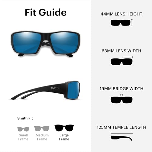 Image of SMITH Guide's Choice Fishing Sunglasses with ChromaPop Polarized Lenses & Large Frame - Performance Eyewear for Water Sports