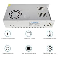 inShareplus 24V Netzteil 16.5A 400W, DC Universal geregeltes Schaltnetzteil, Trafo 230V auf 24V LED-Treiber, Konverter, Transformator für LED-Streifenlicht, CCTV, Computerprojekt, 3D Drucker – Ansicht 4