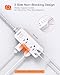 Power Strip Surge Protector, BESHON 5Ft Extension Cord, 6 Outlets with 4 USB Ports (2 USB C Outlet), 3-Side Outlet Extender, Wall Mount, Compact for Travel, Home, School, College Dorm Room and Office