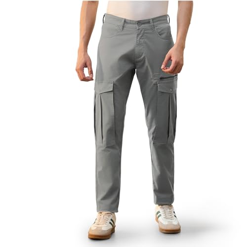 Image of NOBERO Men's Utility Cargo Pants | Cargo Pants for Men | Regular Fit | Multi-Pocket Utility Design | Durable Woven Fabric | Everyday Wear