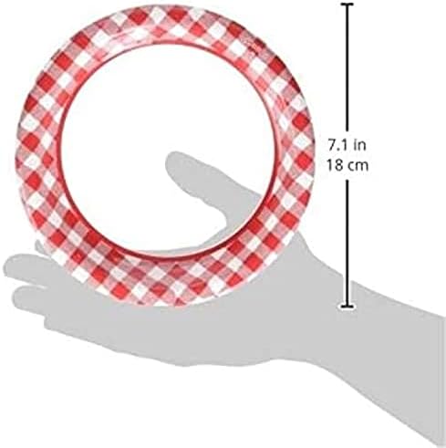 Amscan Picnic Gingham Party Round Plates, 6.75", 40 Ct.