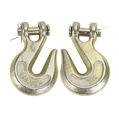 Prffwk 1/2 Inch G70 Heavy Duty Clevis Grab Hook For Trailer Truck Transport Chain (2 Pack) 11,300 Lbs Working Load Limit #TOP14