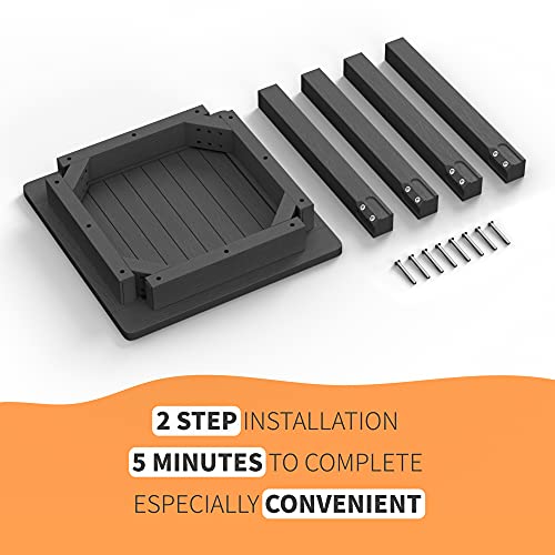 Yefu Oversize Outdoor Side Table, 18 Inch Outside Plastic Adirondack Side Table Weather Resistant, Hips High Strength Poly Wood Rustproof Waterproof Material For Patio, Pool, Front Porch Table(Black) #TOP3