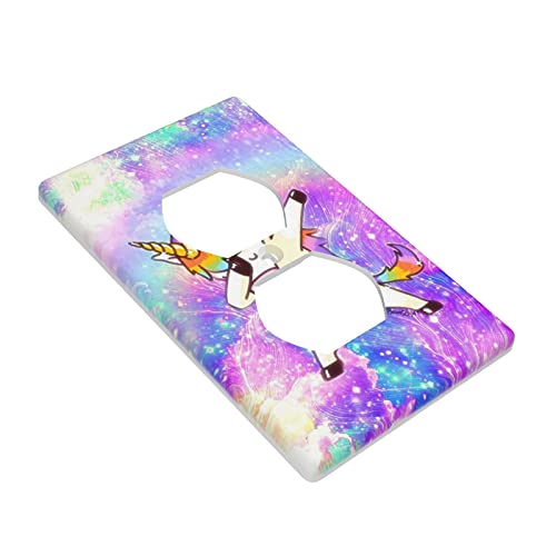 Xrelzrs Pink Unicorn Outlet Cover Decorative Funny Wall Plate Single Duplex Receptacle Electrical Wallplate Cute Room Decor Faceplate 4.50 X 2.76 Inch Standard Size #TOP2