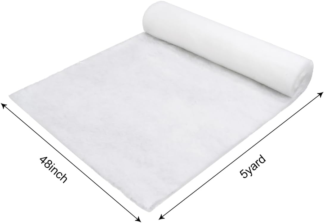 Quilt Batting by The Roll 48 Inch Polyester Quilt Batting, Soft Batting for Quilts Fiberfill Stuffing Fabric for Cushion Interior Decoration Crafts