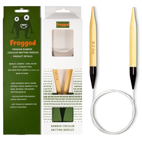 Froggod 3.15-inch (8cm) Bamboo Circular Knitting Needles – 31.5-inch Length