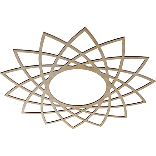 Image of Ekena Millwork 36 inchOD x 13 7 /8 inchID x 3 /8 inchT Eleanor Wood Fretwork Pierced Ceiling Medallion, Birch