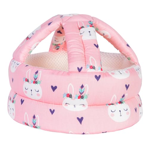 Umtiti Baby Adjustable Helmet, Lightweight and Soft.Great for Baby Learning to Walk and Crawl.Pink Rabbit