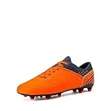 DREAM PAIRS Mens Sport Flexible Athletic Lace Up Light Weight Outdoor Cleats Football Soccer Shoes,Size 10,Orange/Navy,160859-M