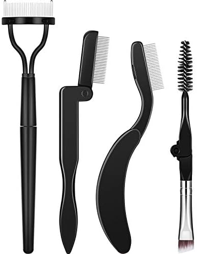 Boao 4 Pcs Folding Eyelash Comb Lash Separator Eyebrow Brush for Makeup