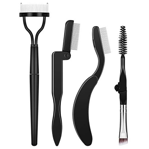 Folding Eyebrow Comb Eyelash Separator Eyebrow Eyelash Grooming Brush for Making Up Supplies (Style A, 4 Pieces)
