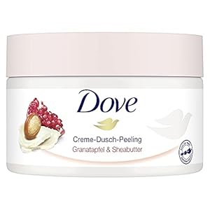 Dove Crème douche peeling 4-pack voor zijdezachte huid granaatappel & sheaboter met rijke textuur (4 x 225 ml)