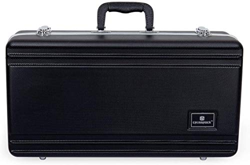 image for Crossrock Trumpet Case for Bb Horn | Textured Black Finish with Deep R