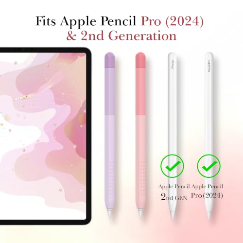 Image of Delidigi for Apple Pencil Pro (2024) & Apple Pencil 2nd Generation Case | 2 Gradient Color Design Silicone Sleeve Cover, Comfortable Grip, Magnetic Charging Compatible, Double Tap Support
