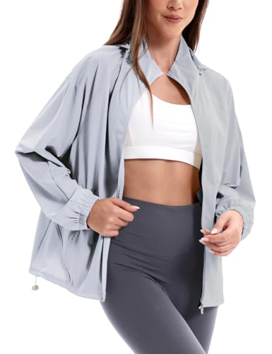 women39s upf 50 sun protection jacket cooling sun shirt lightweight athletic hoodie with zipper pockets outdoor
