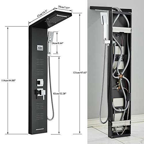 Columna de Ducha de Acero Inoxidable con Sistema Torre: Lluvia, Cascada y Masaje miniatura 3